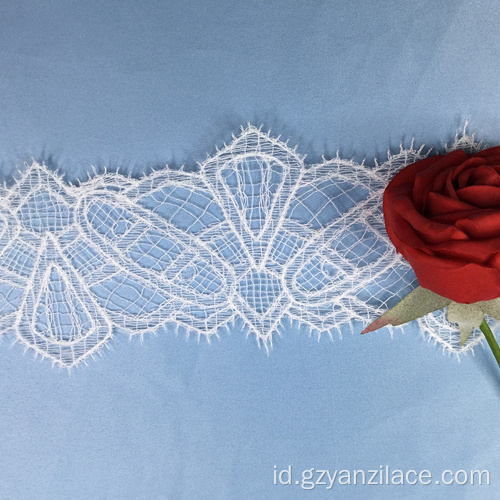 White Saree Thin Lace Trim Ribbon